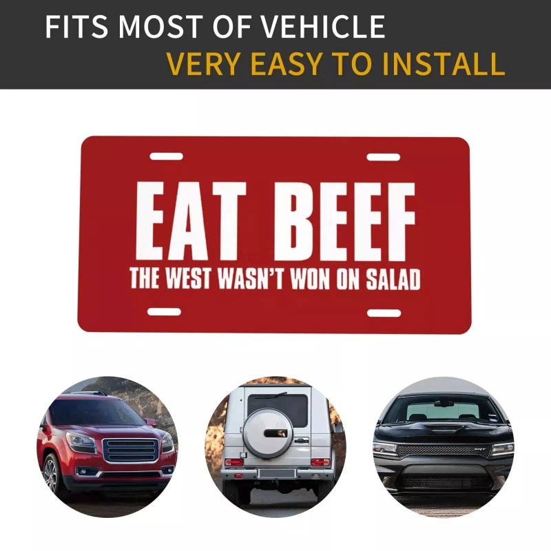 Eat Beef License Plate-Decorati