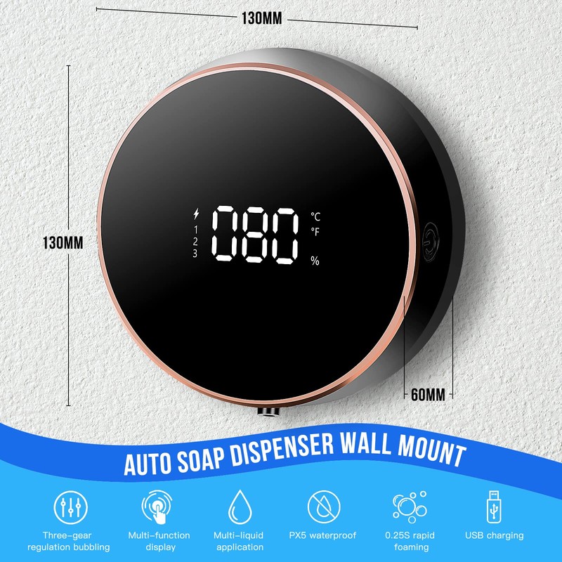 FAYIBUY Automatic Soap Dispenser 3 Levels Adjustable 300 ml Wall
