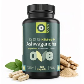 Ashwagandha KSM66 Root Extract with Magnesium, Zinc and Vitamin B6 - 120 Vegan Capsules, High Dosage, Organic Quality, Stress Management