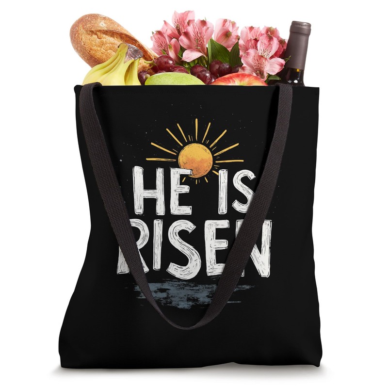 Easter HE IS RISEN Religious Inspirational Tote Bag
