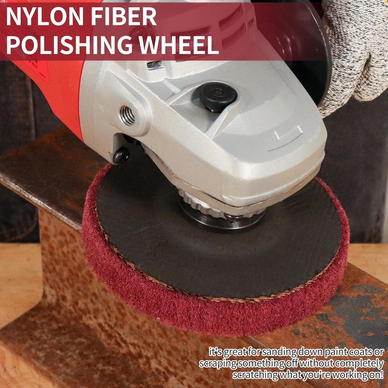 NuoDunco 6Pcs 4" x 5/8" Nylon Fibre Flap Disc Polishing