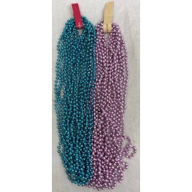 Mardi Gras Beads Light Pink & Blue Disco Mix 33" Baby Shower Party 2 Dz Reveal
