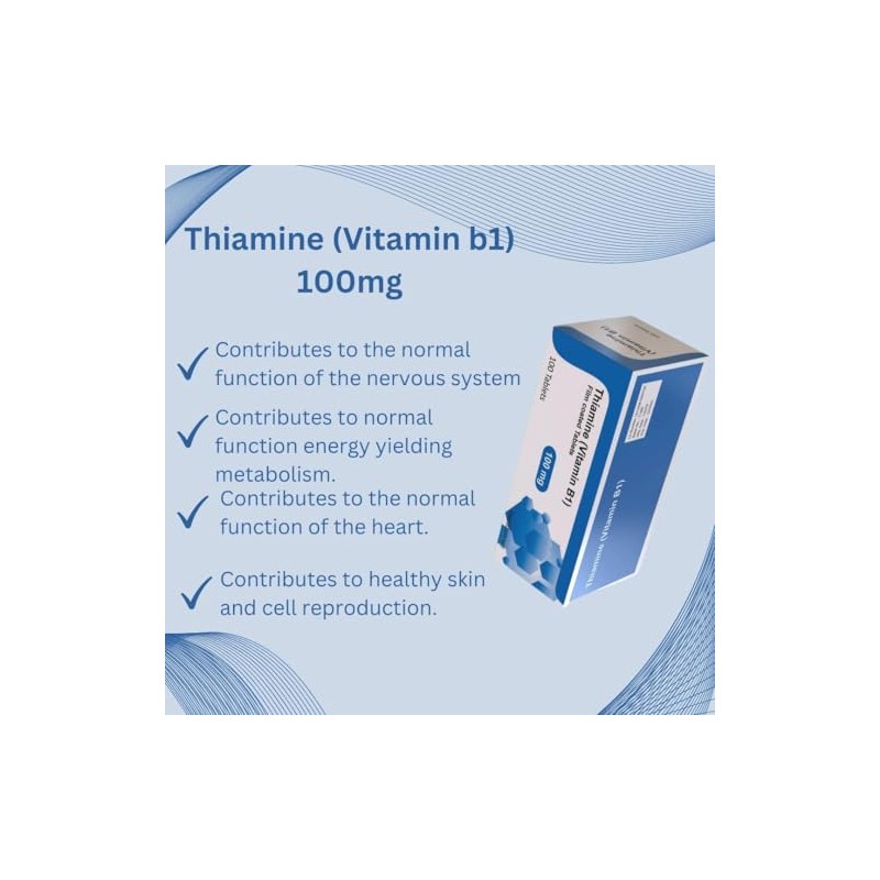 Vitamin B1 Thiamine 100mg 100 Vegetarian Tablets X 3 Packs
