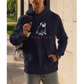 Hippowarehouse pugster The Hipster Pug Baseball Cap hat Premium Printed 5 Panel OneSize Adults Navy