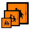STROBO School Bus Magnetic Sign, 20 x 20 cm, Warning