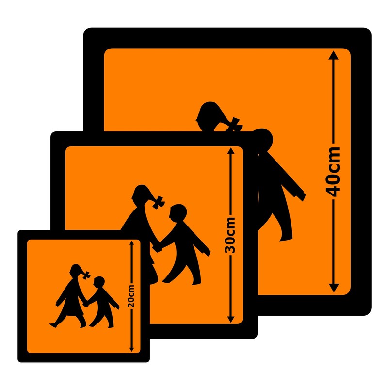 STROBO School Bus Magnetic Sign, 20 x 20 cm, Warning