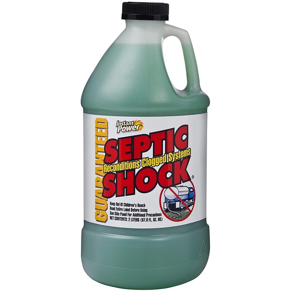Instant Power Septic Shock Septic Tank Treatment, Drain Cleaner Liquid Clog Remover for Septic System, 67.6 FL OZ (2 Liter)