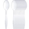 50 Clear Plastic Spoons Strong Heavy Duty Clear Plastic Spoons,