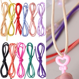 6 Colors Elastic Cord Coloured Elastic String Cord Bracelet String Stretchy Elastic for Bracelet Making Bracelet Elastic for Necklace (Red, dark purple, black, rose red, green, pink)