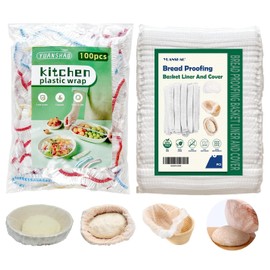 50 Banneton Liners and 100 Bowl Covers for Banneton Bread Proofing Basket, Fits bowls up to 12",Non-Stick Dough Basket Liners, Sourdough Bread Baking Supplies, Bread Covers for Proofing