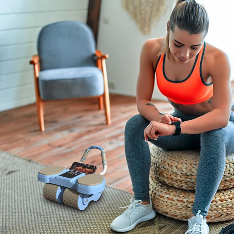 Generic Abdominal Plank Roller Wheel with Elbow Support, Automatic Rebound