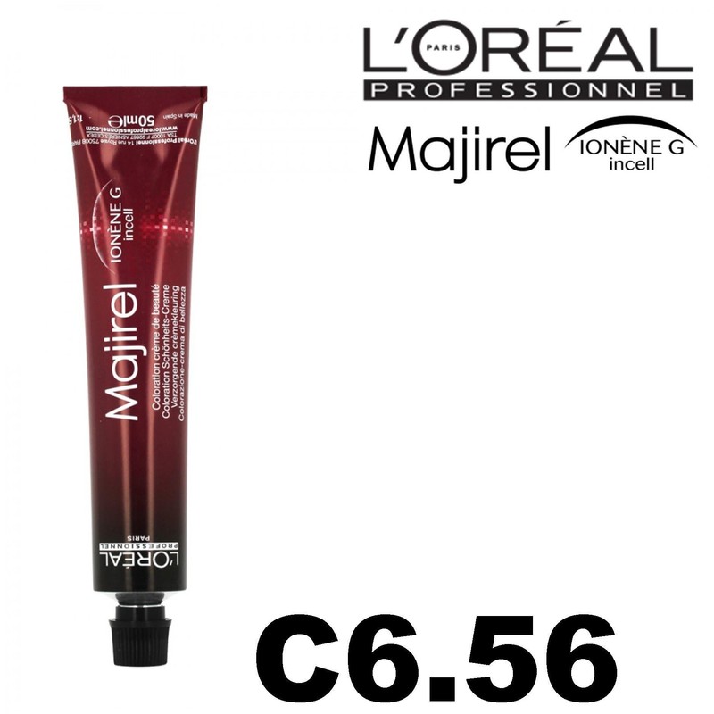 L'Oréal Majirel C6.56 Dark Blonde, Mahogany Red, Carmilane/Rubilane, Pack of