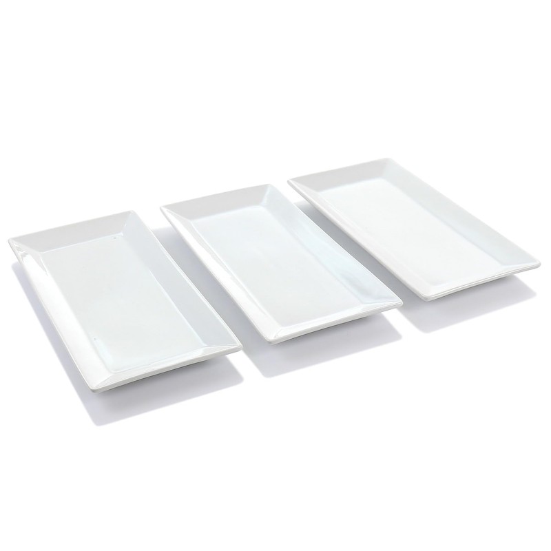 Elama Porcelain 3 Tier Rectangular Serveware Set (ELM-213)