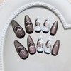 Mkwntg 24Pcs Heart Bling Press on Nails Medium Almond Fake