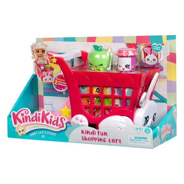 Kindi Kids Rabbit Petkin Shopping Cart and 2 Shopkins, Multi-Colour