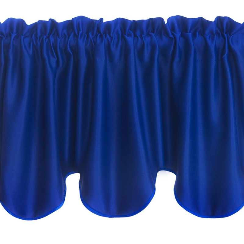 Aquazolax Rod Pocket Scalloped Valances for Windows Blackout Drapery Solid