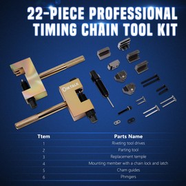 DikTalk Timing Chain Tool Kit for Mercedes Dual Size 3mm & 4mm Chains, Riveting Tool with Case & Gloves (M272/M273/M276, 2.2D-4.0D Diesel Engines)