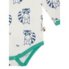 Long-Sleeved Organic Cotton Bodysuit with Print, GOTS Certified, Ultramarine