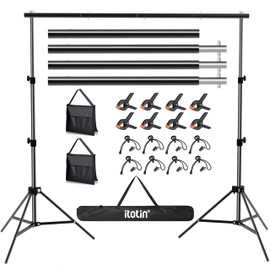 ITOTIN Backdrop Stand 10x7ft(WxH) Photo Studio Background Stand Support System Backdrop Support Kit, for Photography, Advertising Display, Parties Decoration