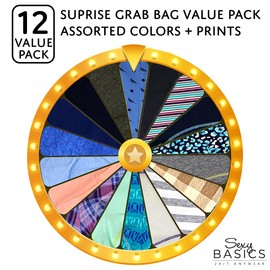 Sexy Basics Womens, Pack de 12 Unidades Grab Bag Algodón Spandex Boyshort Slip, los Colores Pueden Variar, Assorted Prints/Solids