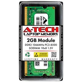 A-Tech 2GB RAM Replacement for Synology RAM-2G-DDR3 | DDR3 1066 MHz PC3-8500 SODIMM Non-ECC Unbuffered Memory Compatible for NAS Servers
