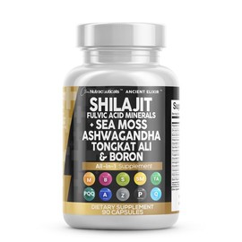 Clean Nutra Shilajit Fulvic Mineral Supplement with Sea Moss For Optimal Health & Wellness Fitness Healthcare Vitamin Capsules Clean Nutra:_1 Bottles
