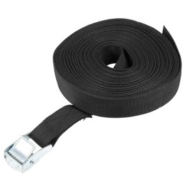 sourcing map 1 Pack Lashing Strap with Cam Buckle 9 m x 25 mm 80 kg Load Cap Polypropylene for Transport Cargo Black