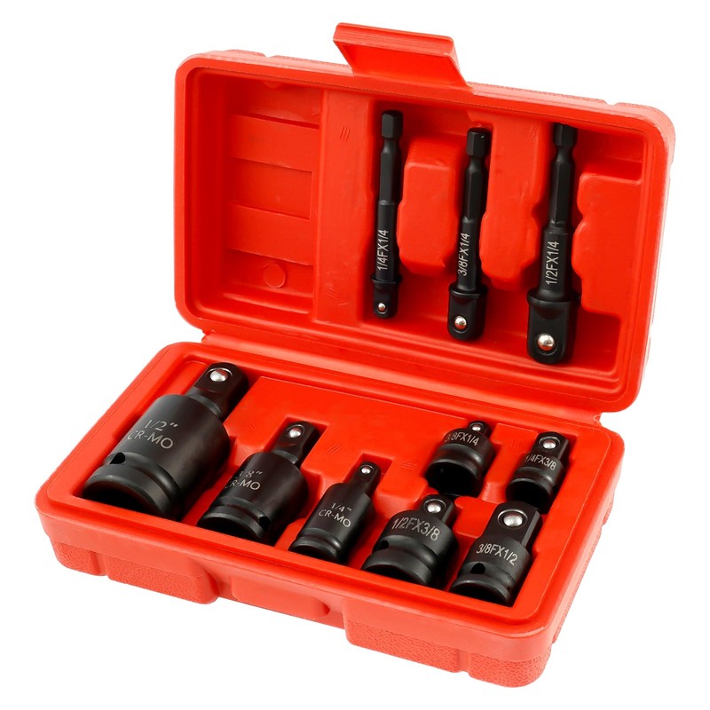 10Pcs Swivel Socket Set High Carbon Steel Impact Socket Adapter