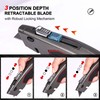 HAUTMEC Heavy-Duty Utility Knife, Safety Box Cutter with Auto-Retracting &
