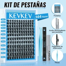 Kit De Extensiones De Pestañas 144pcs 8-18mm Volumen                                                                                                  