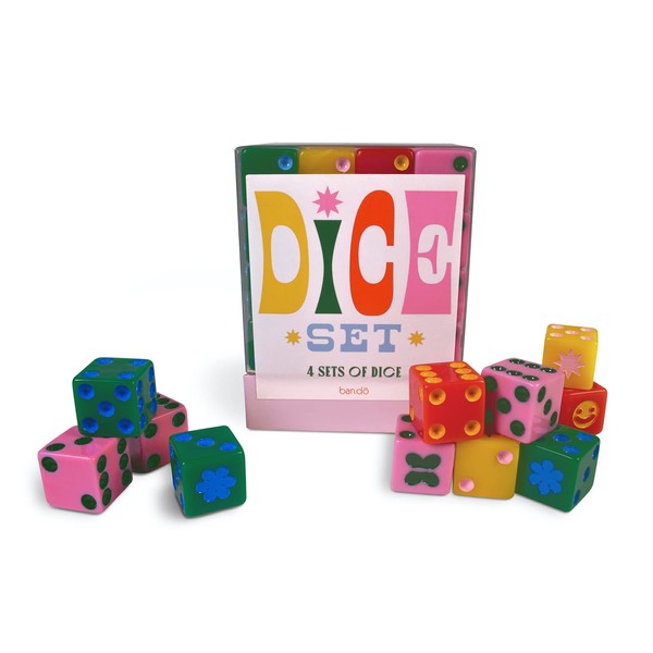 ban.do Game Night! 48 Piece Dice Set, 4 Different Colored Dice, Standard Dice for Board Games and Card Games
