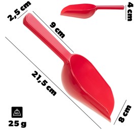 KADAX Mehlschaufel aus Kunststoff, Abwiegeschaufel, kleine Abfüllschaufel, Eisschaufel, Futterschaufel, Schaufel zum Dosieren von Mehl & Zucker (Rot)
