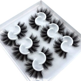 HBZGTLAD 6 Pairs Fluffy False Eyelashes Natural Faux Mink Strip 3D Lashes Pack (MDF-12) | HBZGTLAD
