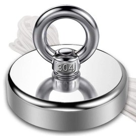 TuseRxln Round Strong Neodymium Fishing Magnets, 25mm Combination Tension Super Strong Magnet with Eye Bolts for Salvage Metal Detector Treasure Finder in River