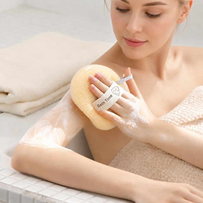2PCS Esponjas para Baño, Estropajo Corporal y Esponja para Bebé