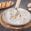 Danish Dough Whisk Stainless Steel Bread Dough Hand Mixer Wooden