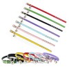 Adjustable Cat Collar with Ribbon and Bell, Lace, Soft Leather,