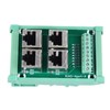 4 Way Buss Board, Rj45 8p8c Jack Breakout Board 0.5a Parallel Rail Mount Interface Module Terminal Block Connector for Offices Factories