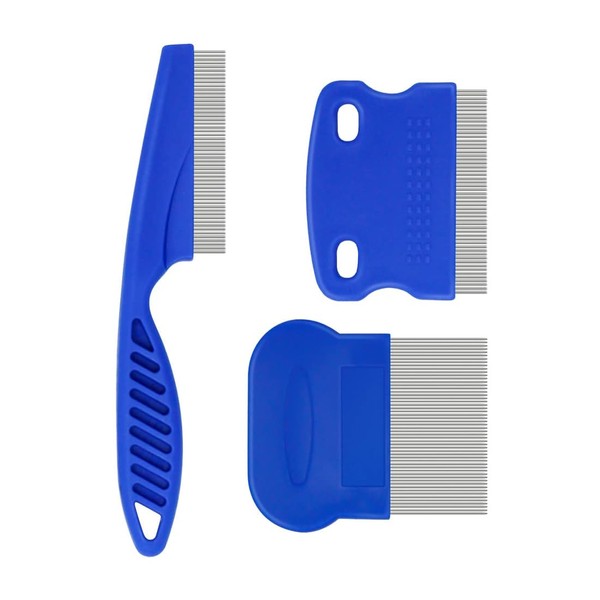 3 Pieces Lice Comb Flea Comb Lice Comb Metal Teeth Lice Comb Stainless Steel Teeth Comb for Care and Removal of Dandruff or Lice Lice