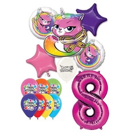 Rainbow Butterfly Unicorn Kitty 8th Birthday Party Event Bouquet of Balloons