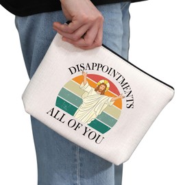 G2TUP Christian Humor Gift Disappointments All of You Makeup Bag Jesus Meme Cosmetic Bag Faith-Friendly Memes Gift (D- All of You CB)