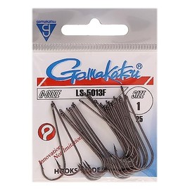 Gamakatsu LS-5013 Hooks Black Sea Hooks, Fishing Hooks for Sea Fishing, Single Hook, Eye Hook, Butthook for Surf Fishing, Size/Package Contents: Size 1-25 Pieces