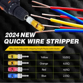 Wire Stripping and Twisting Tool, 2.5/4/6/10 mm² Wire Stripper for Drill, Portable Wire Nut Twister, Electrician Cable Stripper Professional Electrician Tool Set