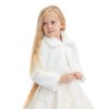 Lilax Girls Cozy Faux Fur Bolero Dress Coat (5T, White)