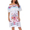 YZXDORWJ Women Embroidered Mexican Present Lace Off-Shoulder Dress (XL, 321W)