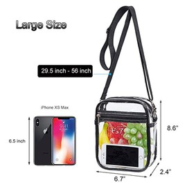 2 Pcs Clear Crossbody Bag, Shoulder Bag with Zipper for Women, Stadium Approved Bag for Concerts Sports Events Festivals