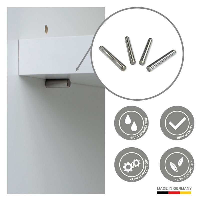 Pack of 40 Diameter 5 mm Stainless Steel Shelf Brackets