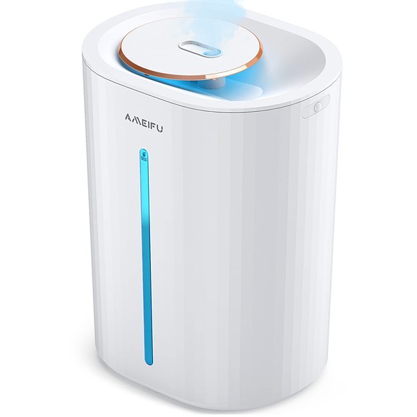 AMEIFU 6.5L Humidifiers for Large Room Bedroom, Top Fill Humidifier Baby, Cool Mist Plants Indoor, Pet, Home Lasts Up to 54 Hours, Portable Humidifier-Easy To Clean-Quiet with Nightlight, White