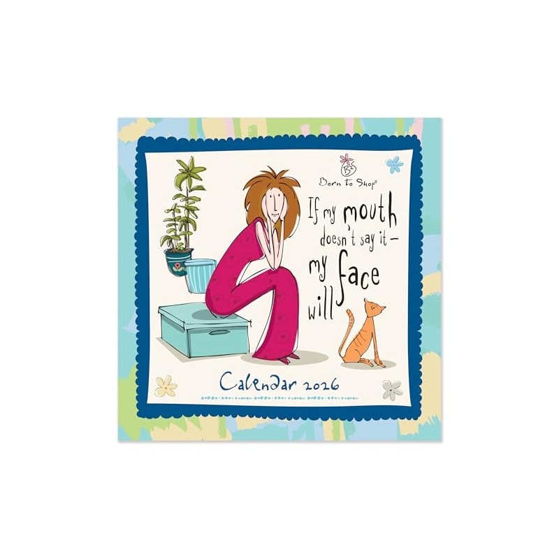 2026 Born to Shop Square Wall Calendar