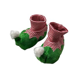 Baby Boy Girl Pram Shoes Christmas Elf Soft Socks Shoes 3-6 Months